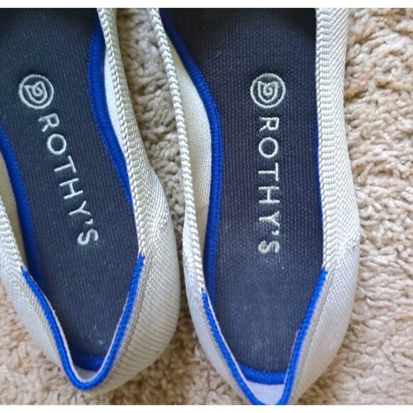 Rothy's The Flat Sz 9 Light Gray Knit Washable Round Toe Ballet Lagenlook EUC - Picture 10 of 11